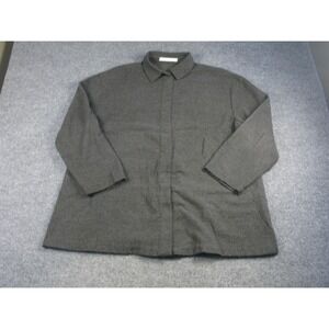 Oysho Charcoal Gray Button Front Collared Jacket Men Size Medium #1991
